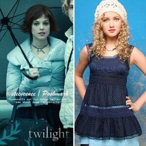 Free People Polka Dot Mixed Belted Top ASO Alice Cullen